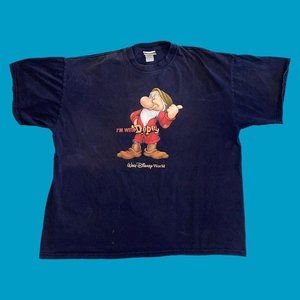 Vintage Walt Disney World Snow White Grumpy I’m With Dopey T Shirt